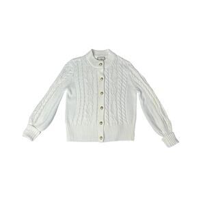 Tuckernuck Cream Cable Knit Sandstone Cotton Colette Cardigan Size SM Preppy